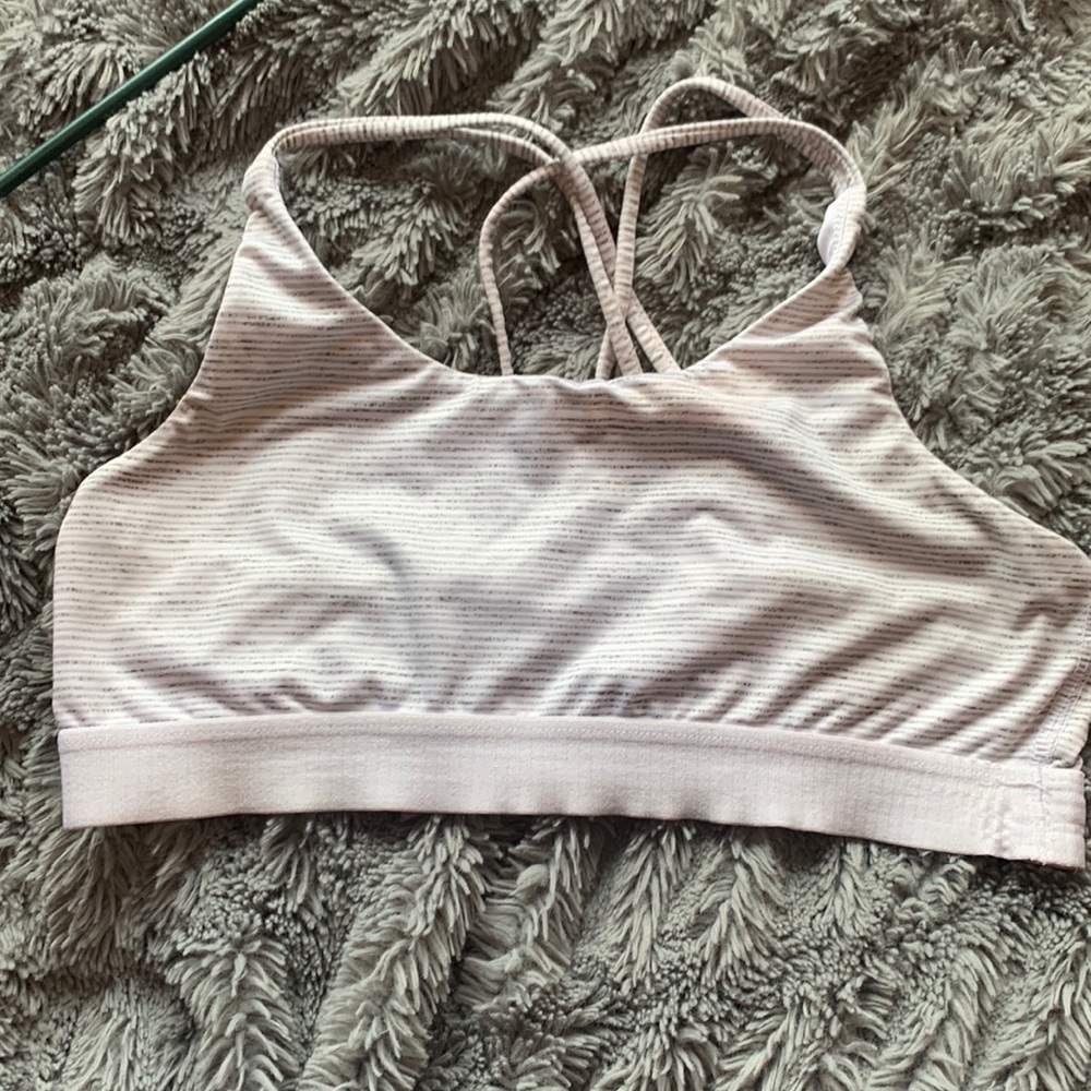 Gray striped sports bra size(34)